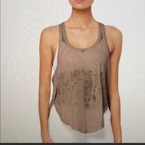 Alo Side Slit Tank in Gravel
